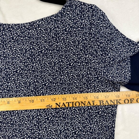 Michael Kors Womens Dress Navy White Floral Print Short Sleeve Size S NWT Preppy - Picture 7 of 12